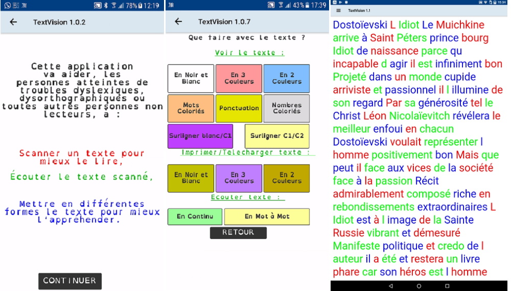 Application d'aide à la lecture TextVision